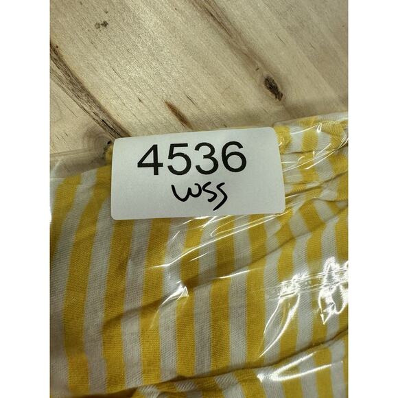Cabi Striped Ruffle Tee Women's Size M Yellow White Daisy T-Shirt Style 5748 - Picture 7 of 7